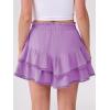 imageCaracilia Mini Skirts for Women Summer Casual Boho Crochet Ruffle Flowy Skirt Built in Shorts 2025 Fashion Trendy SkortsLight Purple