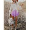 imageCaracilia Mini Skirts for Women Summer Casual Boho Crochet Ruffle Flowy Skirt Built in Shorts 2025 Fashion Trendy SkortsLight Purple