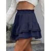 imageCaracilia Mini Skirts for Women Summer Casual Boho Crochet Ruffle Flowy Skirt Built in Shorts 2025 Fashion Trendy SkortsNavy Blue
