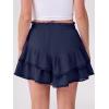 imageCaracilia Mini Skirts for Women Summer Casual Boho Crochet Ruffle Flowy Skirt Built in Shorts 2025 Fashion Trendy SkortsNavy Blue