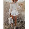 imageCaracilia Mini Skirts for Women Summer Casual Boho Crochet Ruffle Flowy Skirt Built in Shorts 2025 Fashion Trendy SkortsWhite