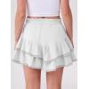 imageCaracilia Mini Skirts for Women Summer Casual Boho Crochet Ruffle Flowy Skirt Built in Shorts 2025 Fashion Trendy SkortsWhite