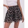 imageCaracilia Skorts for Women Boho Casual Beach Mini Skirts Summer Floral Ruffle Chiffon Flowy Shorts 2025 Trendy OutfitsBlack Beige Floral