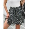 imageCaracilia Skorts for Women Boho Casual Beach Mini Skirts Summer Floral Ruffle Chiffon Flowy Shorts 2025 Trendy OutfitsBlack Blue Floral