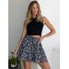 imageCaracilia Skorts for Women Boho Casual Beach Mini Skirts Summer Floral Ruffle Chiffon Flowy Shorts 2025 Trendy OutfitsBlack Purple Floral