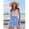 imageCaracilia Skorts for Women Boho Casual Beach Mini Skirts Summer Floral Ruffle Chiffon Flowy Shorts 2025 Trendy OutfitsBlue White Floral