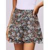 imageCaracilia Skorts for Women Boho Casual Beach Mini Skirts Summer Floral Ruffle Chiffon Flowy Shorts 2025 Trendy OutfitsBrown Pink Floral