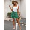 imageCaracilia Skorts for Women Boho Casual Beach Mini Skirts Summer Floral Ruffle Chiffon Flowy Shorts 2025 Trendy OutfitsGreen Purple Floral