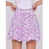 imageCaracilia Skorts for Women Boho Casual Beach Mini Skirts Summer Floral Ruffle Chiffon Flowy Shorts 2025 Trendy OutfitsPurple Floral