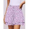 imageCaracilia Skorts for Women Boho Casual Beach Mini Skirts Summer Floral Ruffle Chiffon Flowy Shorts 2025 Trendy OutfitsPurple Floral