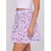 imageCaracilia Skorts for Women Boho Casual Beach Mini Skirts Summer Floral Ruffle Chiffon Flowy Shorts 2025 Trendy OutfitsPurple Floral