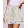 imageCaracilia Skorts for Women Boho Casual Beach Mini Skirts Summer Floral Ruffle Chiffon Flowy Shorts 2025 Trendy OutfitsPurple Yellow Floral