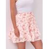 imageCaracilia Skorts for Women Boho Casual Beach Mini Skirts Summer Floral Ruffle Chiffon Flowy Shorts 2025 Trendy OutfitsRed Leaf