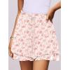 imageCaracilia Skorts for Women Boho Casual Beach Mini Skirts Summer Floral Ruffle Chiffon Flowy Shorts 2025 Trendy OutfitsRed Leaf