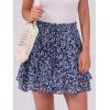 imageCaracilia Skorts for Women Boho Casual Beach Mini Skirts Summer Floral Ruffle Chiffon Flowy Shorts 2025 Trendy OutfitsWhite Leaf