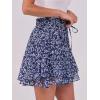 imageCaracilia Skorts for Women Boho Casual Beach Mini Skirts Summer Floral Ruffle Chiffon Flowy Shorts 2025 Trendy OutfitsWhite Leaf