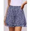 imageCaracilia Skorts for Women Boho Casual Beach Mini Skirts Summer Floral Ruffle Chiffon Flowy Shorts 2025 Trendy OutfitsWhite Leaf
