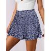 imageCaracilia Skorts for Women Boho Casual Beach Mini Skirts Summer Floral Ruffle Chiffon Flowy Shorts 2025 Trendy OutfitsWhite Leaf
