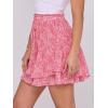 imageCaracilia Skorts for Women Boho Casual Beach Mini Skirts Summer Floral Ruffle Chiffon Flowy Shorts 2025 Trendy OutfitsWhite Red Floral