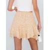imageCaracilia Skorts for Women Boho Casual Beach Mini Skirts Summer Floral Ruffle Chiffon Flowy Shorts 2025 Trendy OutfitsYellow Black Floral