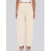 imageCaracilia Women Barrel Wide Leg Pants Casual Elastic Waist Loose Comfy Spring Vacation Travel Baggy Lounge SweatpantsBeige