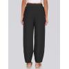 imageCaracilia Women Barrel Wide Leg Pants Casual Elastic Waist Loose Comfy Spring Vacation Travel Baggy Lounge SweatpantsBlack