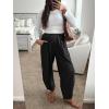imageCaracilia Women Barrel Wide Leg Pants Casual Elastic Waist Loose Comfy Spring Vacation Travel Baggy Lounge SweatpantsBlack