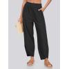 imageCaracilia Women Barrel Wide Leg Pants Casual Elastic Waist Loose Comfy Spring Vacation Travel Baggy Lounge SweatpantsBlack