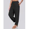 imageCaracilia Women Barrel Wide Leg Pants Casual Elastic Waist Loose Comfy Spring Vacation Travel Baggy Lounge SweatpantsBlack