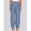 imageCaracilia Women Barrel Wide Leg Pants Casual Elastic Waist Loose Comfy Spring Vacation Travel Baggy Lounge SweatpantsBlue