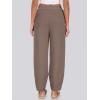 imageCaracilia Women Barrel Wide Leg Pants Casual Elastic Waist Loose Comfy Spring Vacation Travel Baggy Lounge SweatpantsCoffee