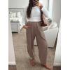 imageCaracilia Women Barrel Wide Leg Pants Casual Elastic Waist Loose Comfy Spring Vacation Travel Baggy Lounge SweatpantsCoffee