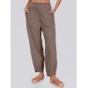 imageCaracilia Women Barrel Wide Leg Pants Casual Elastic Waist Loose Comfy Spring Vacation Travel Baggy Lounge SweatpantsCoffee