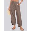 imageCaracilia Women Barrel Wide Leg Pants Casual Elastic Waist Loose Comfy Spring Vacation Travel Baggy Lounge SweatpantsCoffee