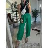imageCaracilia Women Barrel Wide Leg Pants Casual Elastic Waist Loose Comfy Spring Vacation Travel Baggy Lounge SweatpantsDark Green