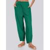 imageCaracilia Women Barrel Wide Leg Pants Casual Elastic Waist Loose Comfy Spring Vacation Travel Baggy Lounge SweatpantsDark Green