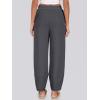 imageCaracilia Women Barrel Wide Leg Pants Casual Elastic Waist Loose Comfy Spring Vacation Travel Baggy Lounge SweatpantsDark Grey