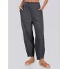 imageCaracilia Women Barrel Wide Leg Pants Casual Elastic Waist Loose Comfy Spring Vacation Travel Baggy Lounge SweatpantsDark Grey