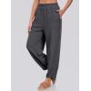imageCaracilia Women Barrel Wide Leg Pants Casual Elastic Waist Loose Comfy Spring Vacation Travel Baggy Lounge SweatpantsDark Grey