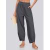 imageCaracilia Women Barrel Wide Leg Pants Casual Elastic Waist Loose Comfy Spring Vacation Travel Baggy Lounge SweatpantsDark Grey