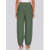 imageCaracilia Women Barrel Wide Leg Pants Casual Elastic Waist Loose Comfy Spring Vacation Travel Baggy Lounge SweatpantsGreen