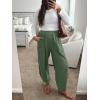 imageCaracilia Women Barrel Wide Leg Pants Casual Elastic Waist Loose Comfy Spring Vacation Travel Baggy Lounge SweatpantsGreen