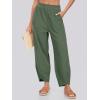 imageCaracilia Women Barrel Wide Leg Pants Casual Elastic Waist Loose Comfy Spring Vacation Travel Baggy Lounge SweatpantsGreen