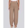 imageCaracilia Women Barrel Wide Leg Pants Casual Elastic Waist Loose Comfy Spring Vacation Travel Baggy Lounge SweatpantsKhaki