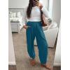 imageCaracilia Women Barrel Wide Leg Pants Casual Elastic Waist Loose Comfy Spring Vacation Travel Baggy Lounge SweatpantsLake Green