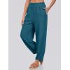 imageCaracilia Women Barrel Wide Leg Pants Casual Elastic Waist Loose Comfy Spring Vacation Travel Baggy Lounge SweatpantsLake Green