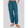 imageCaracilia Women Barrel Wide Leg Pants Casual Elastic Waist Loose Comfy Spring Vacation Travel Baggy Lounge SweatpantsLake Green
