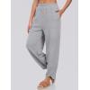 imageCaracilia Women Barrel Wide Leg Pants Casual Elastic Waist Loose Comfy Spring Vacation Travel Baggy Lounge SweatpantsLight Gray