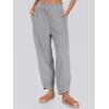 imageCaracilia Women Barrel Wide Leg Pants Casual Elastic Waist Loose Comfy Spring Vacation Travel Baggy Lounge SweatpantsLight Gray