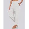 imageCaracilia Women Barrel Wide Leg Pants Casual Elastic Waist Loose Comfy Spring Vacation Travel Baggy Lounge SweatpantsLight Grey